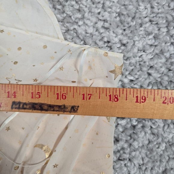 Torrid Shirt Womens Large Cream Chiffon One Shoulder Crop Top Star Moon Clusters - Picture 13 of 15